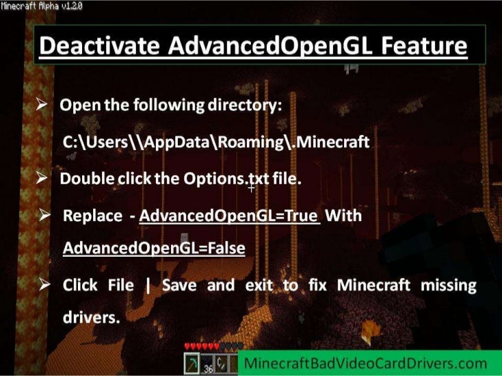 Minecraft Bad Video Card Drivers Fix