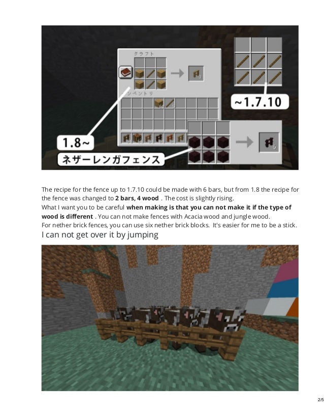 Minecraft Fences Explaining Three Basics From How To Make Three Type