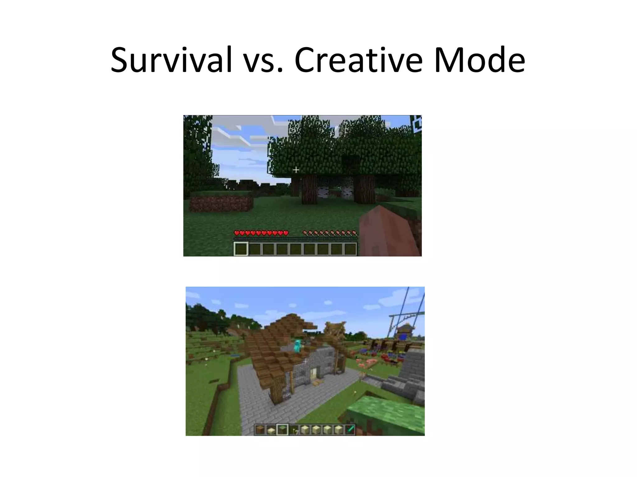 Survival vs. Creative Mode
 