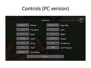 Controls (PC version)
 