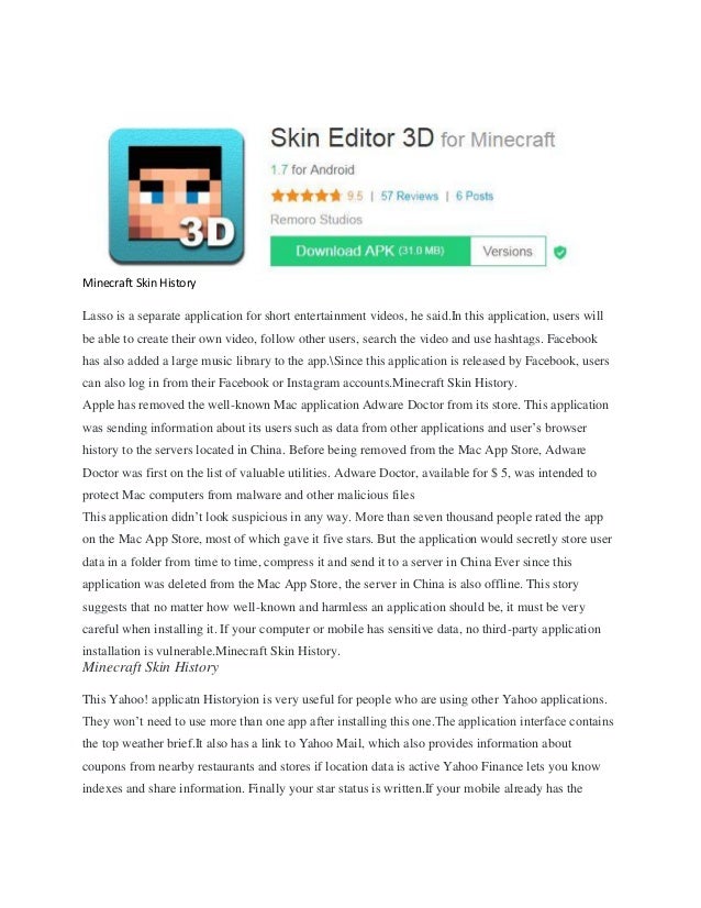 Minecraft skin history in 2019