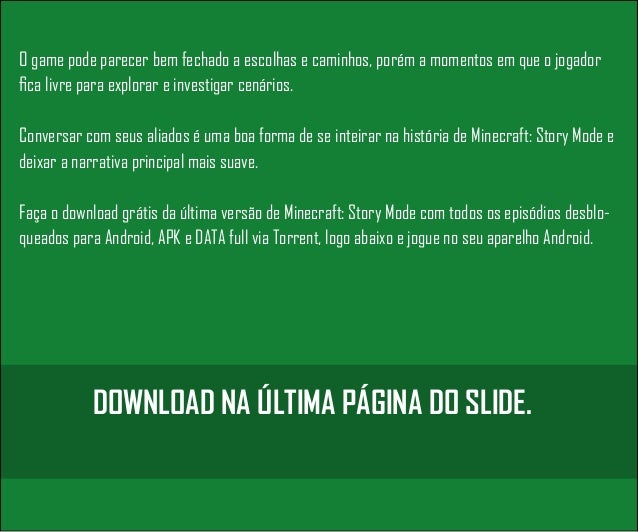 Minecraft: Story Mode APK+DATA Torrent (Todos os episódios)