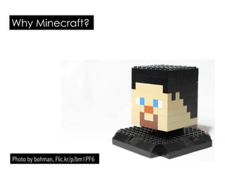 Why Minecraft? 
Photo by bohman, Flic.kr/p/bm1PF6 
 