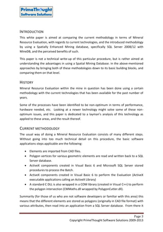 Resolution Mine Paper.pdf MineDB Mineral Resource Evaluation White Paper | PDF