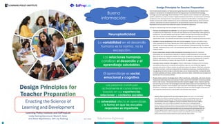 November 15, 2025 Tokuhama-Espinosa 37
Neuroplasticidad
La variabilidad en el desarrollo
humano es la norma, no la
excepción.
Las relaciones humanas
catalizan el desarrollo y el
aprendizaje saludables.
El aprendizaje es social,
emocional y cognitivo.
Las personas construyen
activamente el conocimiento
basado en sus experiencias,
relacionesr y contextos sociales.
La adversidad afecta el aprendizaje,
y la forma en que las escuelas
responden es importante.
Buena
información:
 