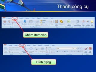 Thanh công cụ
Chèm Item vào
Định dạng
 