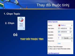 Thay đổi thuộc tínhj
1. Chọn Topic
2. Chọn
Để
 