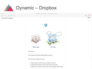 DIGITAL MARKETING SUMMIT 2015 WWW.DMSUMMIT.ASIA 35
Dynamic – Dropbox
 