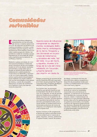 Minera Alumbrera Informe Sostenibilidad 2012 