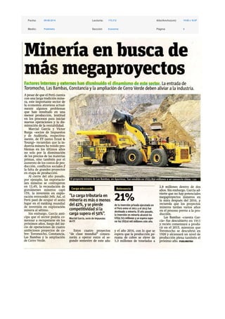Minería en busca de más megaproyectos