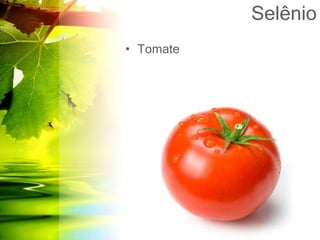 Selênio
• Tomate
 