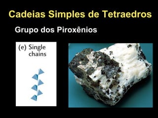 Cadeias Simples de Tetraedros
Grupo dos Piroxênios
 