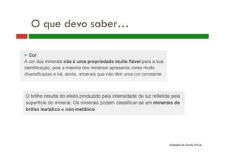 O que devo saber… 
Adaptado de Escola Virtual 
 