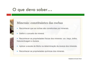 O que devo saber… 
Adaptado de Escola Virtual 
