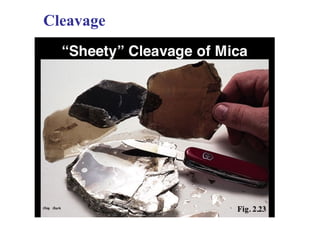 Cleavage




           MUSCOVITE
 BIOTITE
 