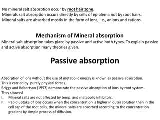 active and passive absorption