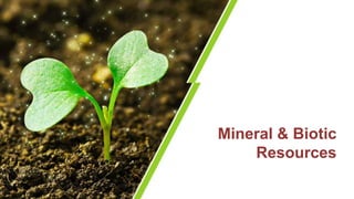 Mineral & Biotic
Resources
 