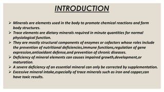 Comprehensive Overview of Essential Minerals and Trace Elements in ...