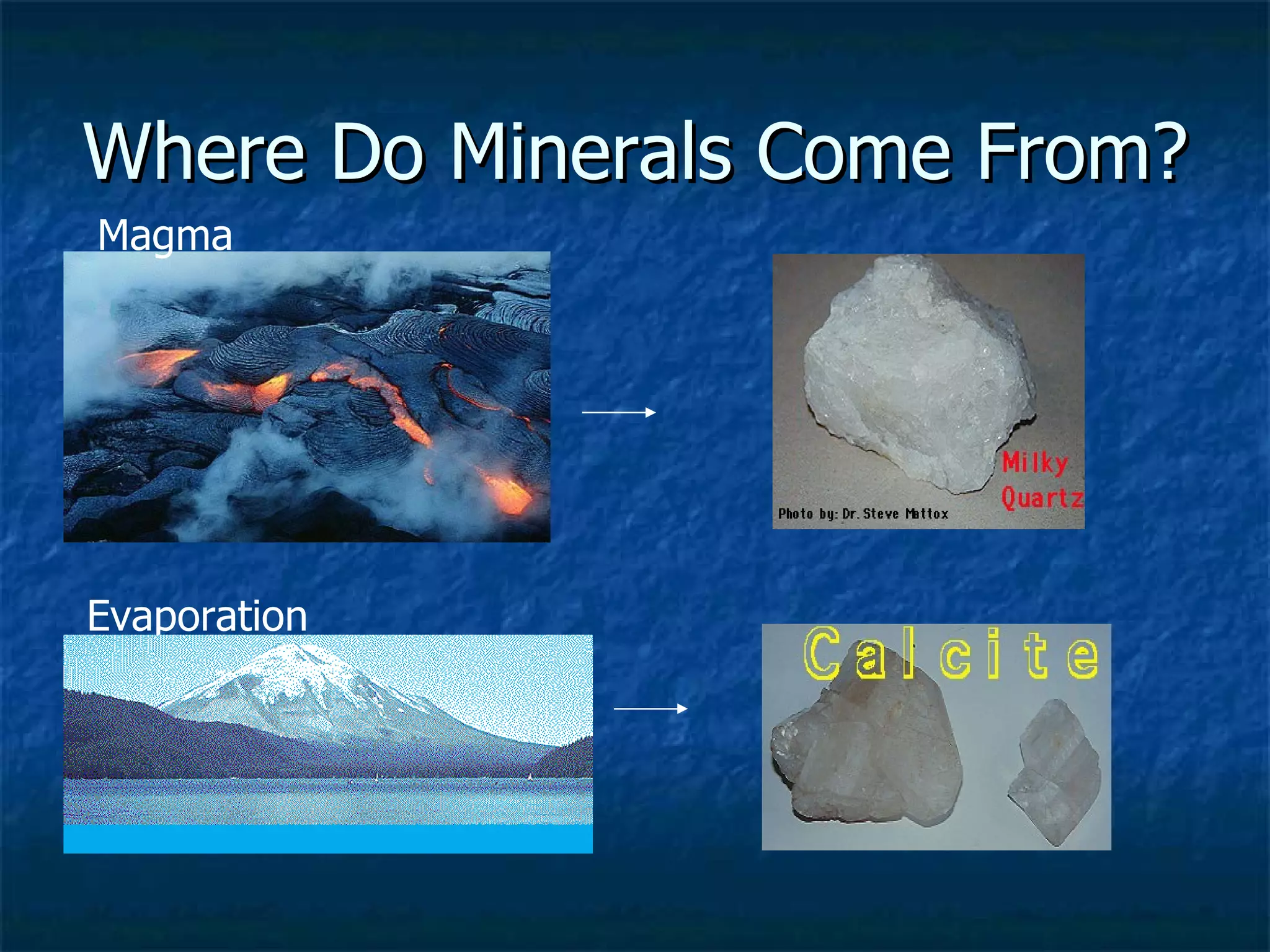 Where Do Minerals Come From? Magma Evaporation 