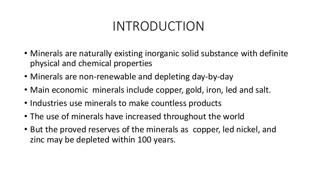 Mineral conservation