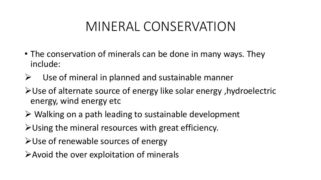 conservation of minerals essay