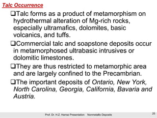 Talc Formation Mineral fillers | PDF