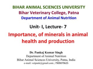 General Mineral Nutrition of Livestock