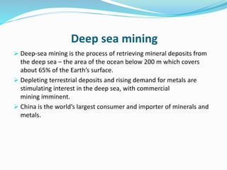Mining of Rare minerals from sea | PPTX
