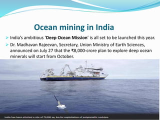 Mining of Rare minerals from sea | PPTX