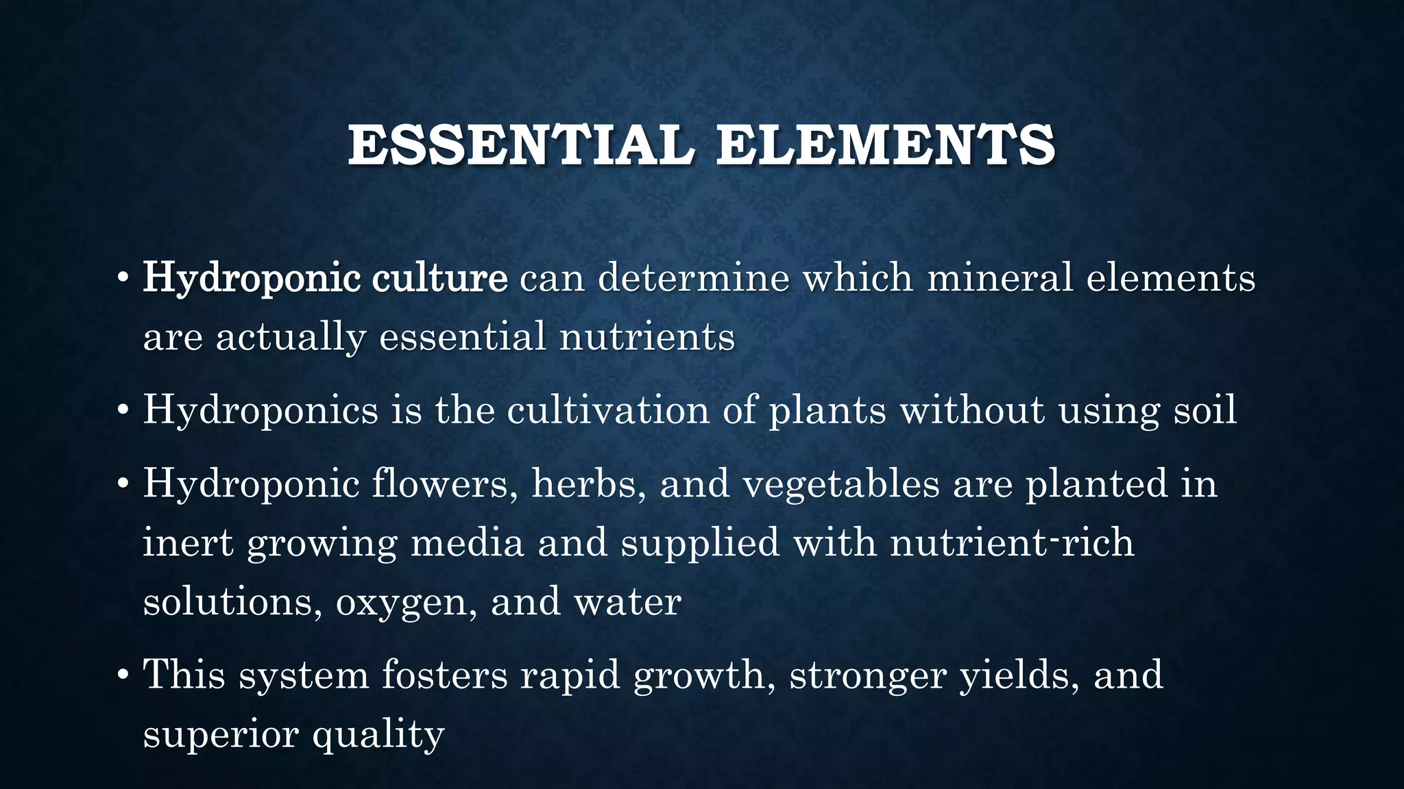 Effect and applications of different mineral nutrients on plants by Sohail
