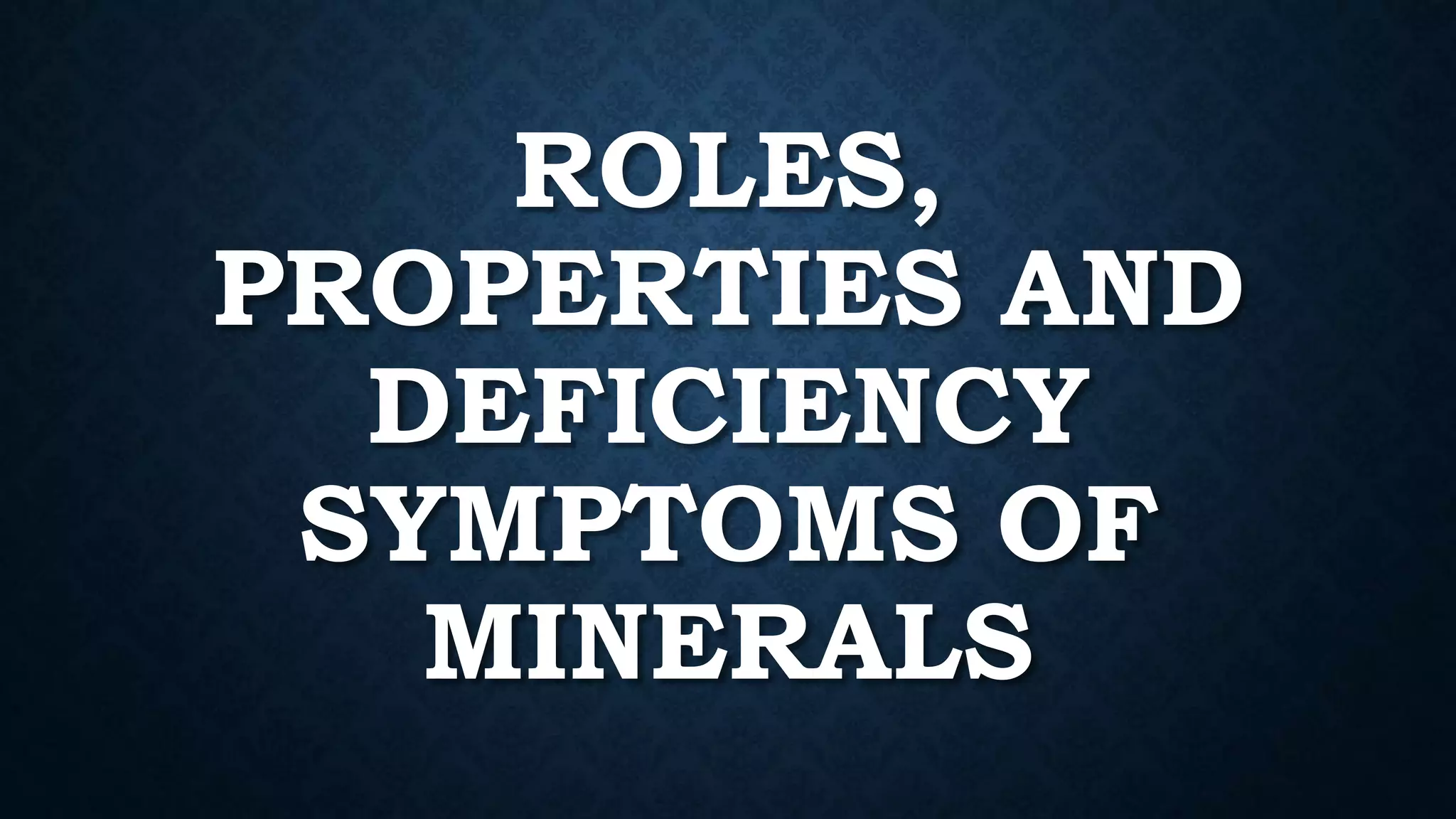 Effect and applications of different mineral nutrients on plants by Sohail