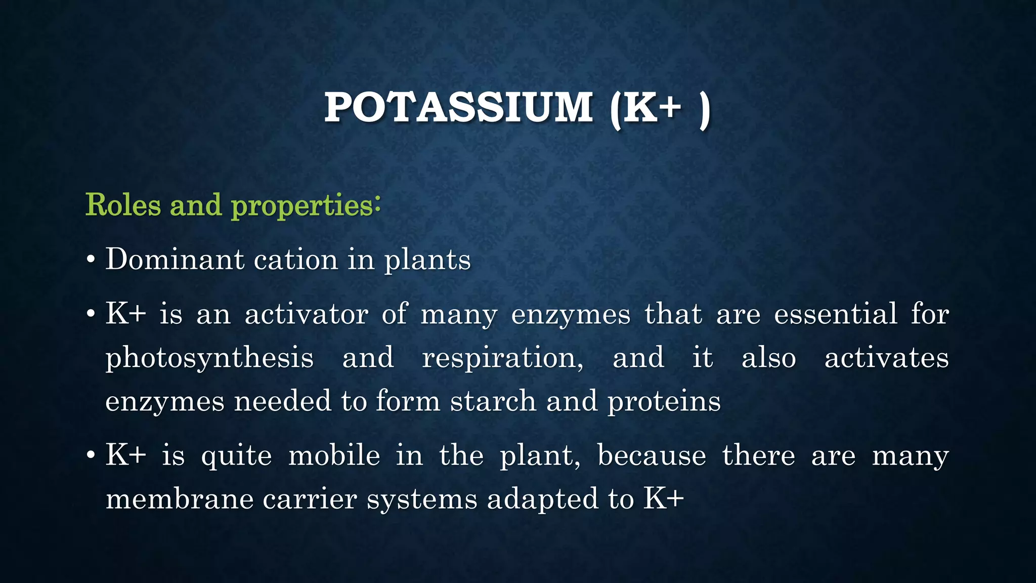 Effect and applications of different mineral nutrients on plants by Sohail