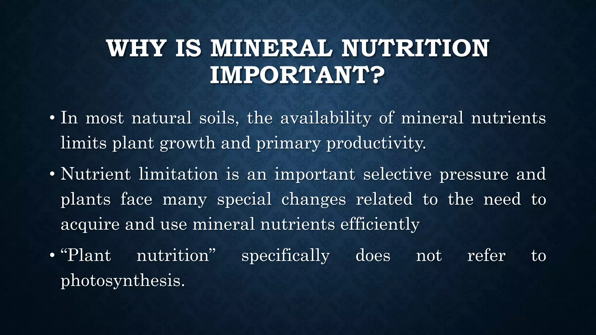Effect and applications of different mineral nutrients on plants by Sohail