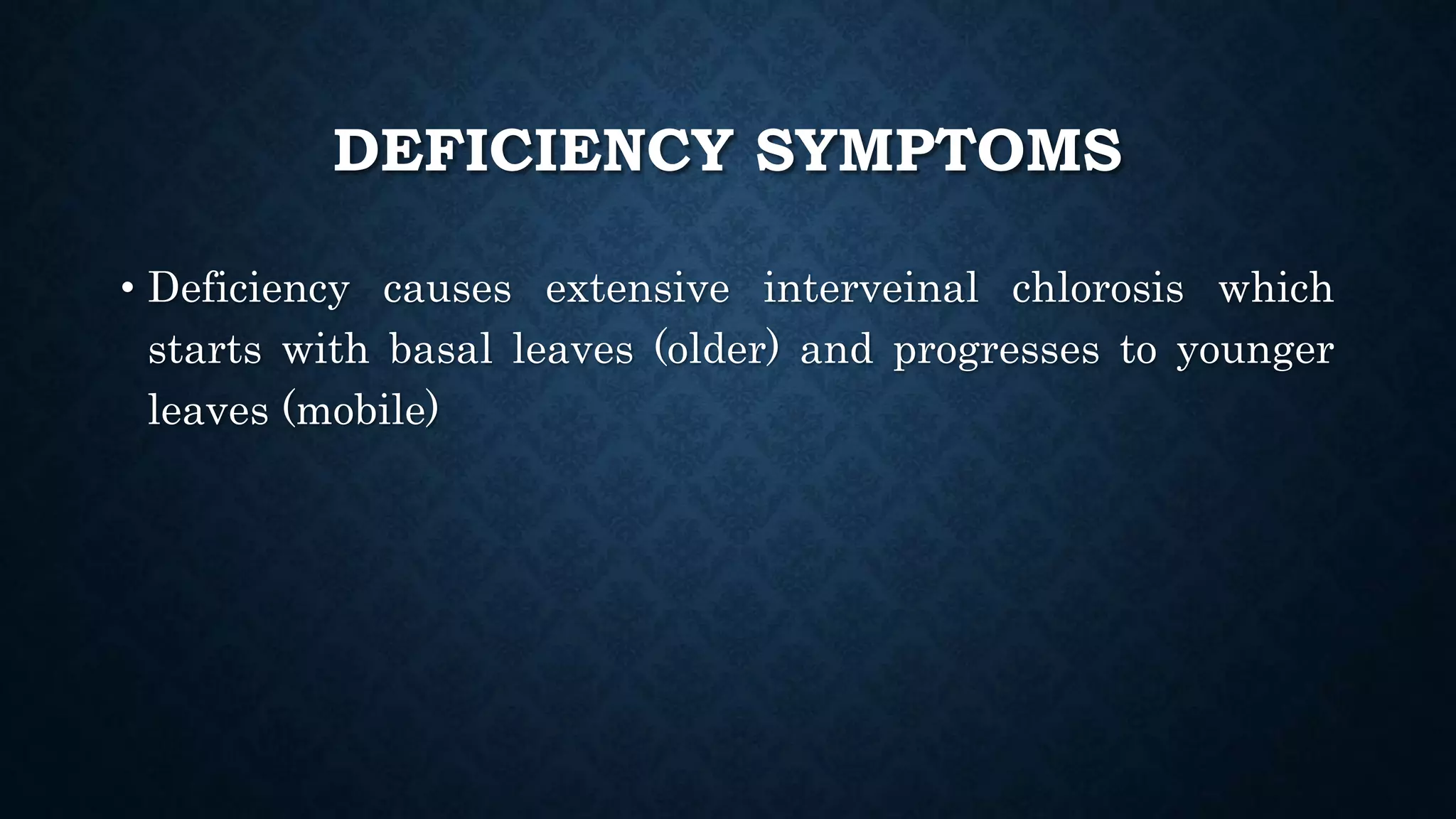 Effect and applications of different mineral nutrients on plants by Sohail