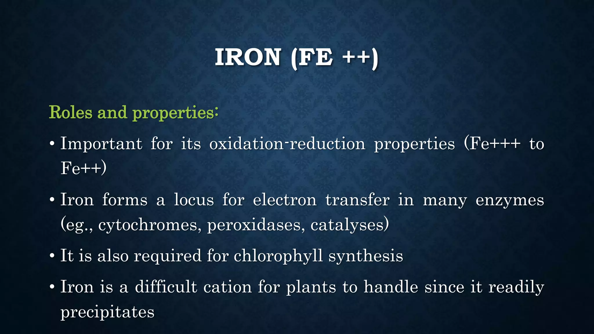 Effect and applications of different mineral nutrients on plants by Sohail