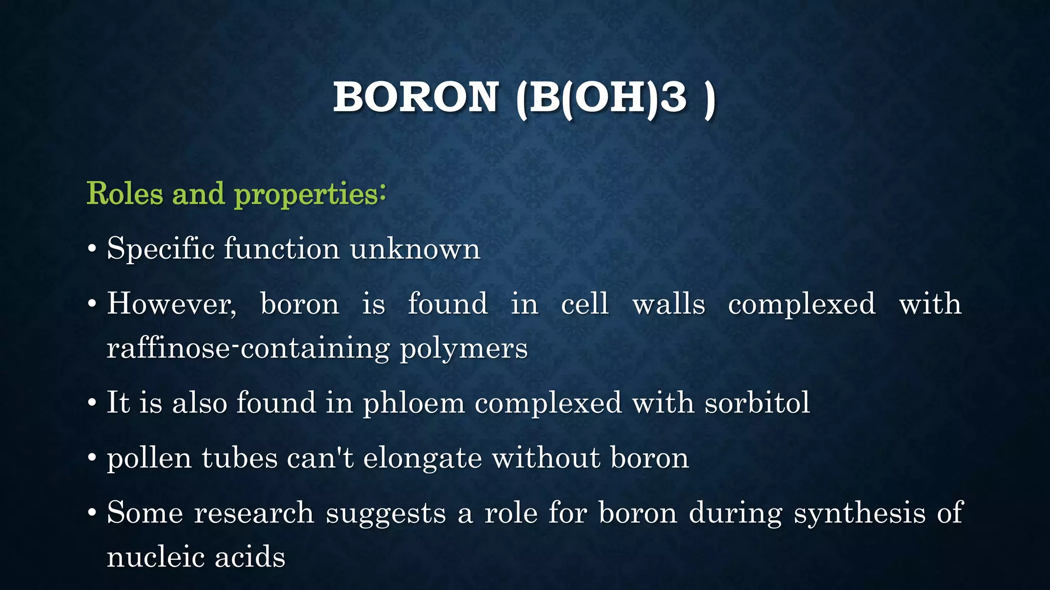 Effect and applications of different mineral nutrients on plants by Sohail