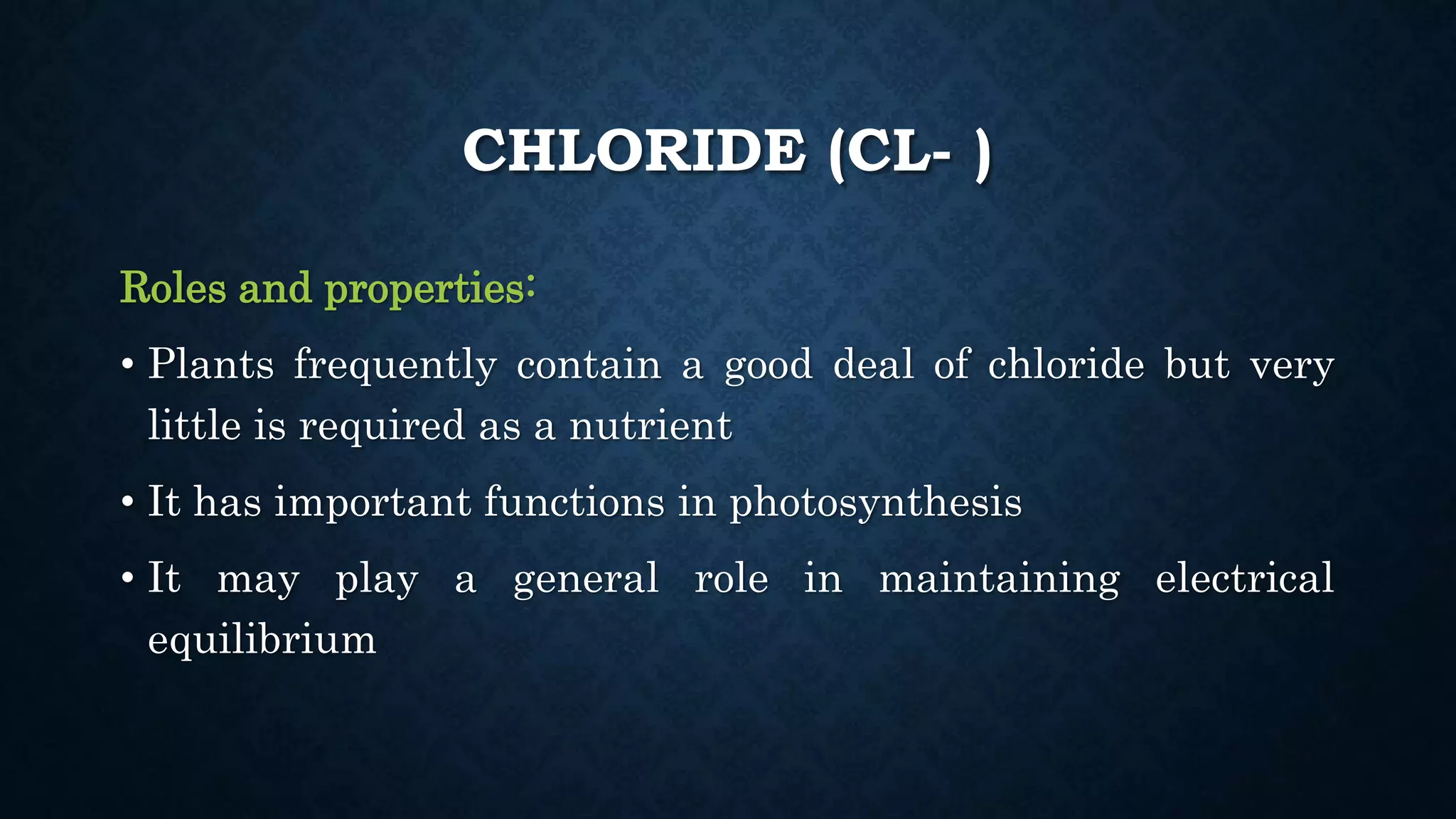 Effect and applications of different mineral nutrients on plants by Sohail