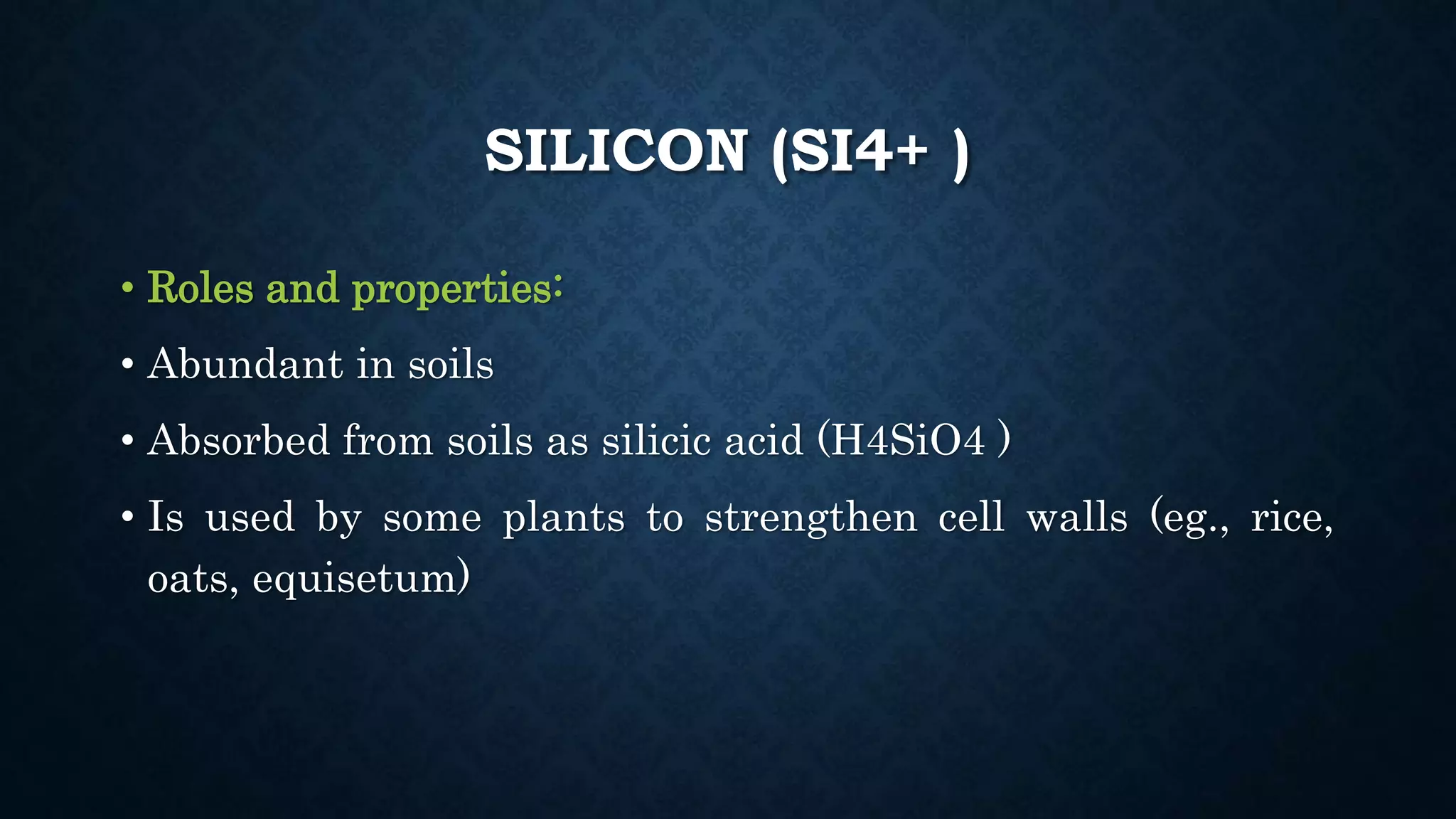 Effect and applications of different mineral nutrients on plants by Sohail