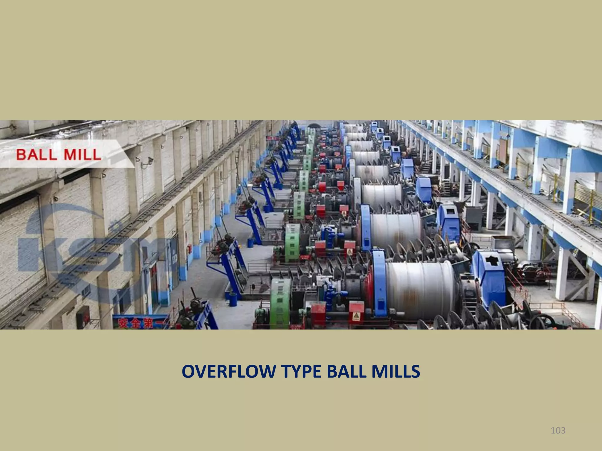 OVERFLOW TYPE BALL MILLS
103
 