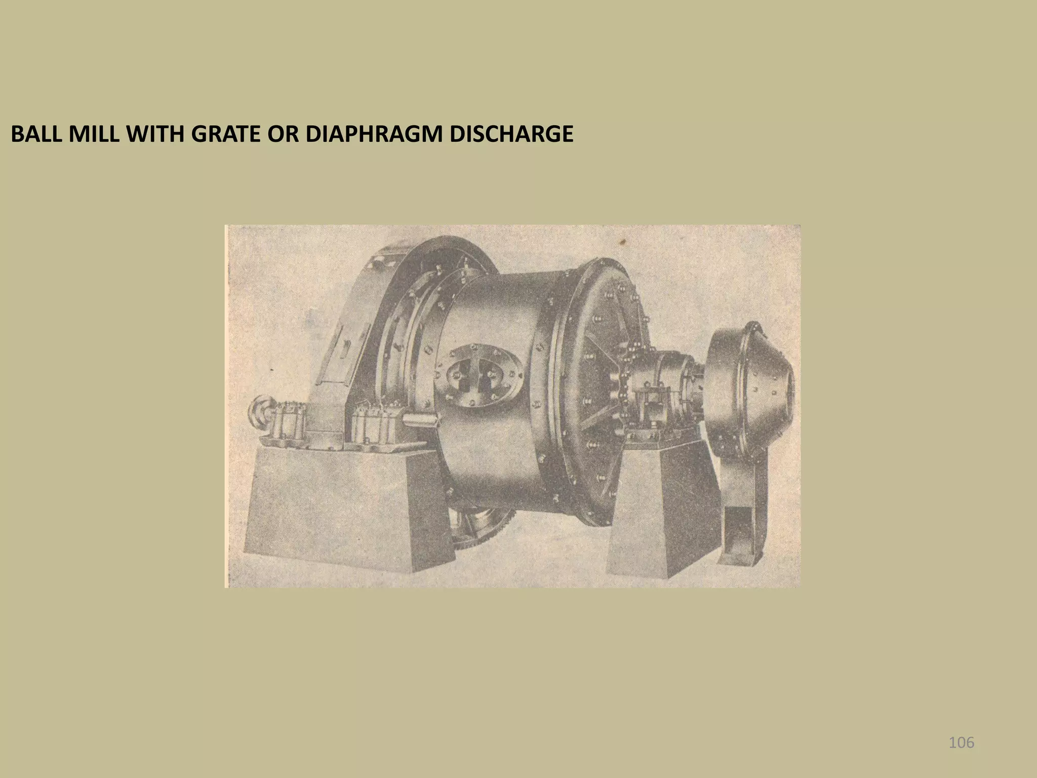 106
BALL MILL WITH GRATE OR DIAPHRAGM DISCHARGE
 