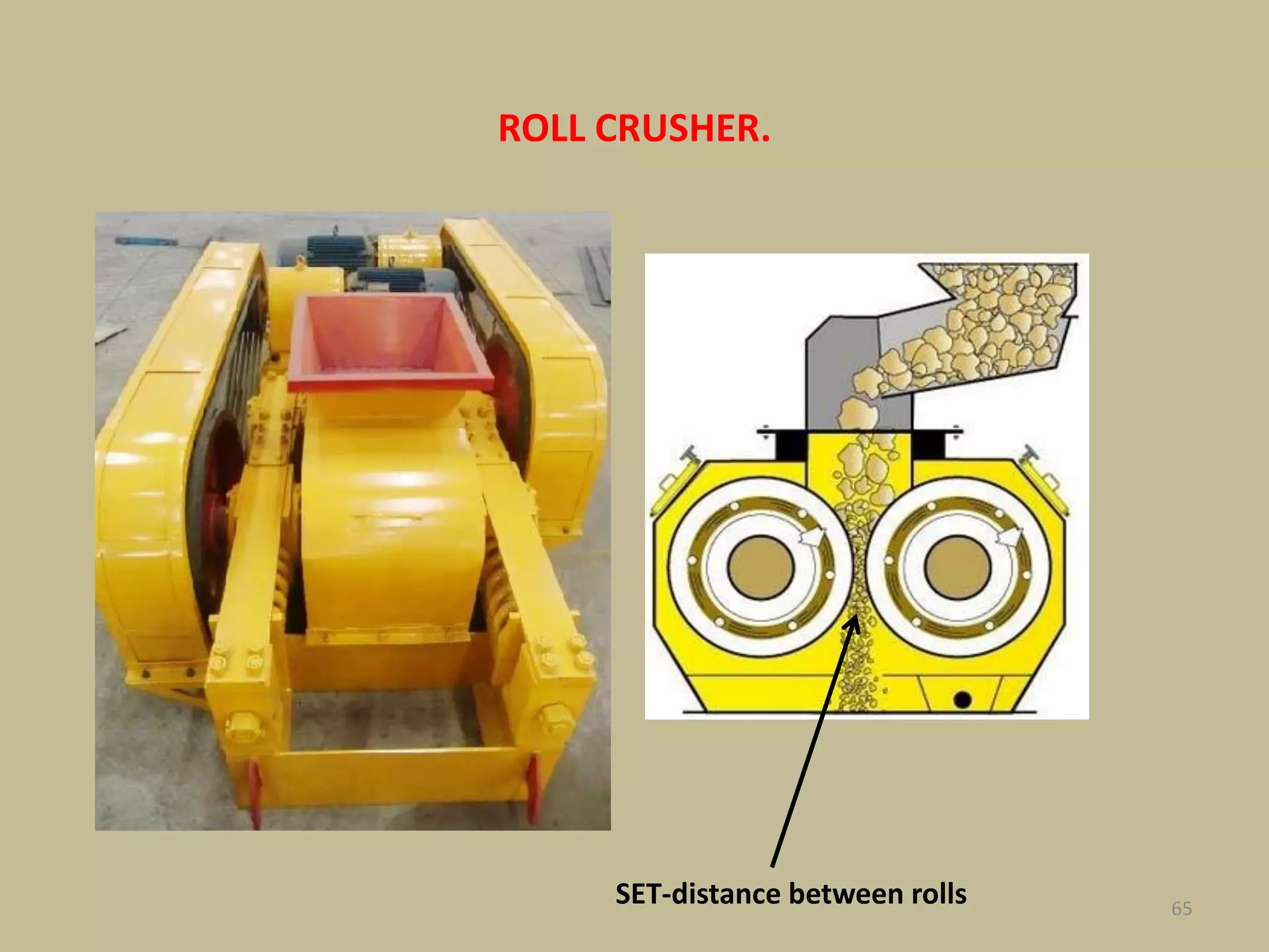 65
ROLL CRUSHER.
SET-distance between rolls
 