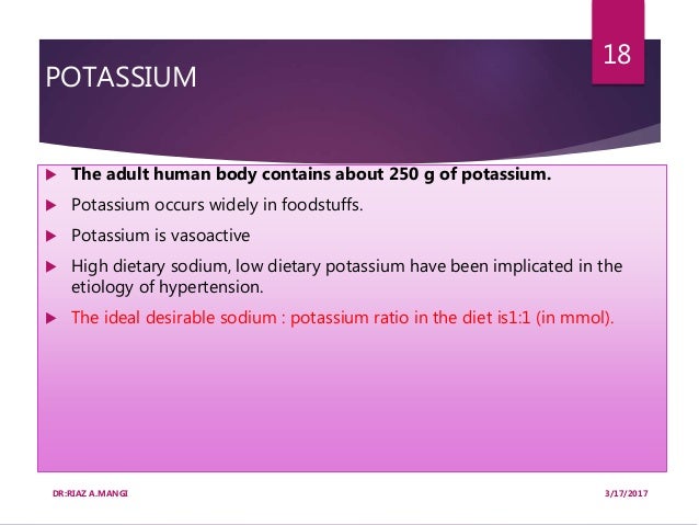 Where is potassium found in the human body?