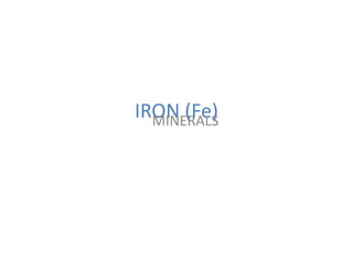 IRON (Fe)MINERALS
 
