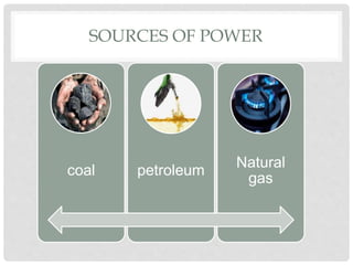 SOURCES OF POWER
coal petroleum
Natural
gas
 