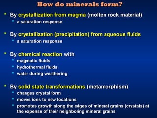 Precipition Rocks Minerals and rocks as geological science.ppt