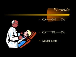 Fluoride 
• CA OH CA 
• CA FL CA 
• Modal Teeth 
