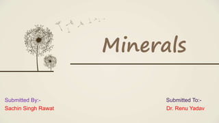 Minerals
Sachin Singh Rawat Dr. Renu Yadav
 