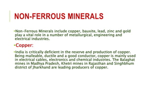 Minerals and energy resources