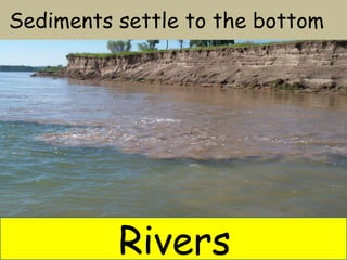 Sediments settle to the bottom 
Rivers 
 