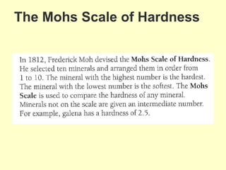 The Mohs Scale of Hardness
 